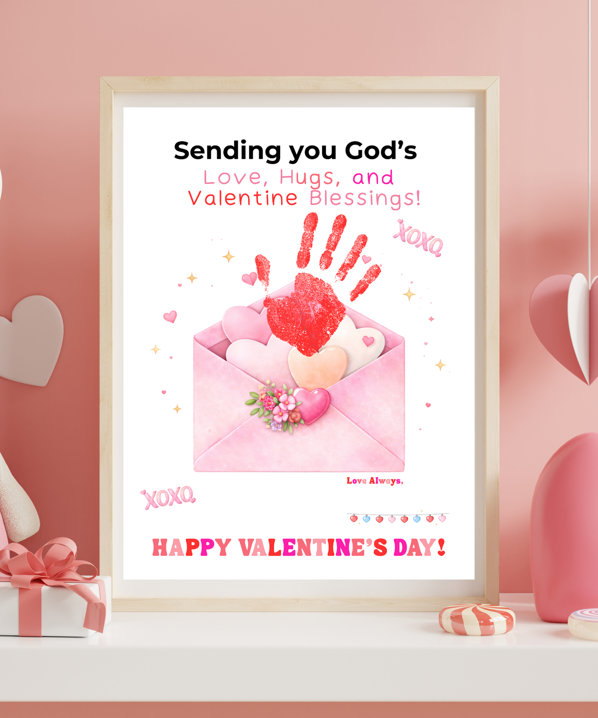 Faith-Based Valentine's Day Handprint Envelope Craft Printable for Kids
