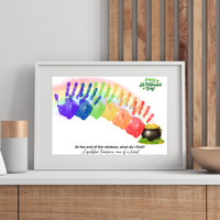 Rainbow Handprint Craft Printable for Kids | St. Patrick’s Day Keepsake Art | Pot of Gold Activity PDF