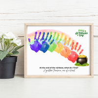 Rainbow Handprint Craft Printable for Kids | St. Patrick’s Day Keepsake Art | Pot of Gold Activity PDF