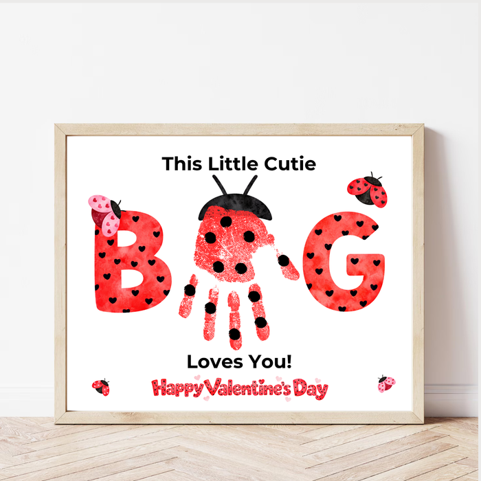 Valentine Ladybug Handprint Craft for Kids | This Little Cutie Bug Loves You Printable