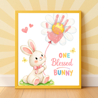 Easter Faith-Based Handprint Craft Printable | “One Blessed Bunny” Keepsake Art | Christian Easter Activity PDF