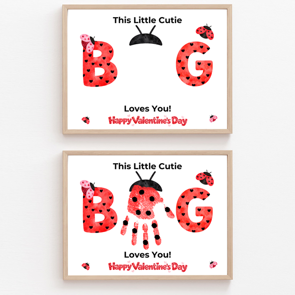 Valentine Ladybug Handprint Craft for Kids | This Little Cutie Bug Loves You Printable