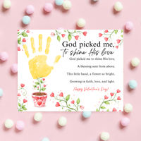 Christian Valentine Poem Handprint Craft for Kids | God Picked Me to Shine His Love Flower Keepsake