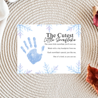 Winter Handprint Craft Printable | “The Cutest Little Snowflake” Keepsake Art | Winter Classroom & Preschool Handprint Activity PDF