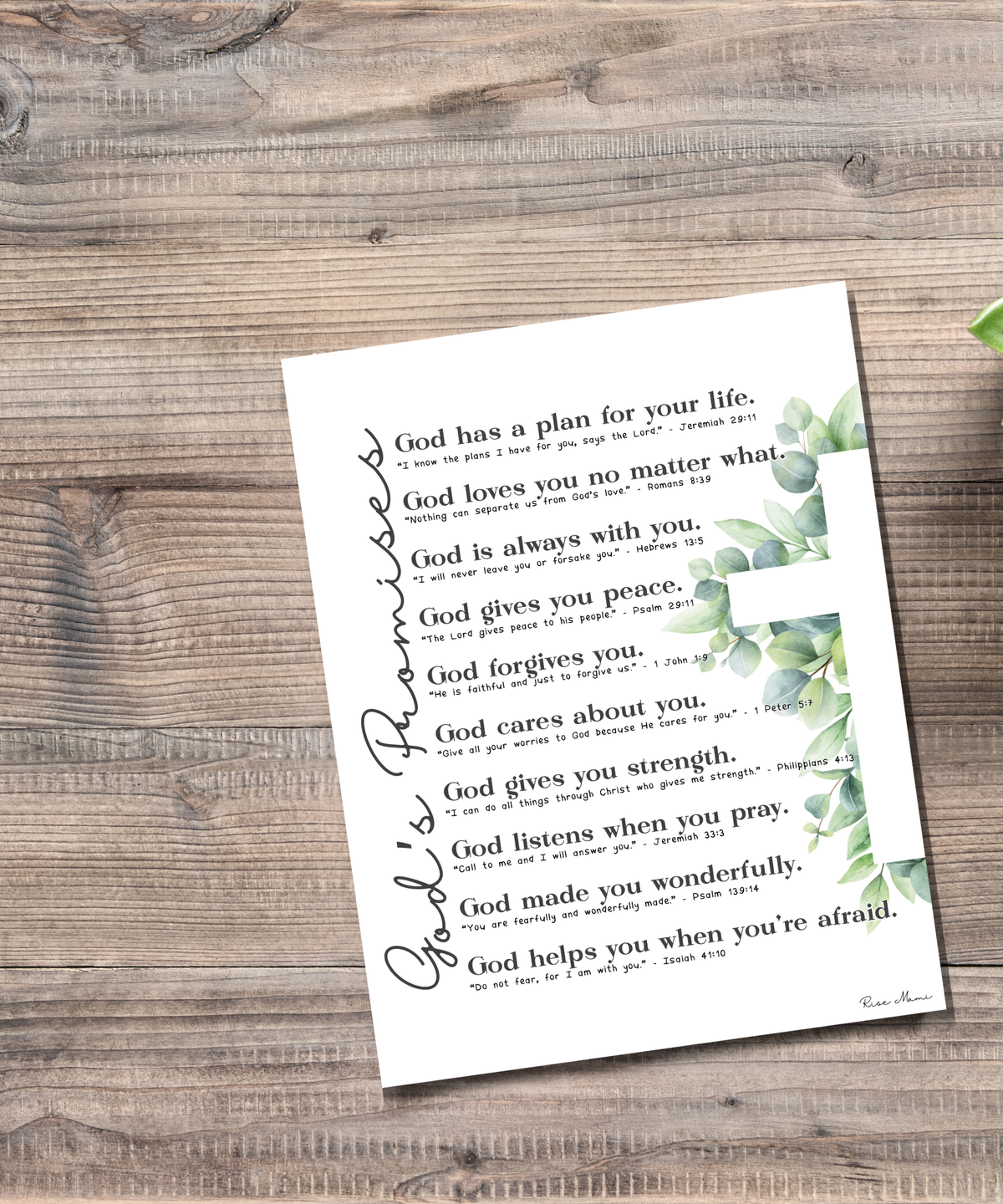 God’s Promises Poster | Christian Wall Art for Kids | Faith-Based Affirmations Print | Scripture Inspired Nursery & Homeschool Decor