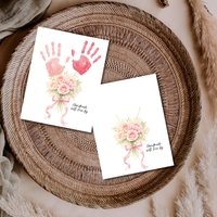 Floral Handprint Printable Gift for Her | Mother’s Day, Grandma, Teacher Appreciation, Birthday Keepsake | Handmade with Love Art