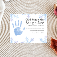 Winter Faith-Based Handprint Craft Printable | “God Made Me One of a Kind” Snowflake Keepsake | Christian Winter Art PDF