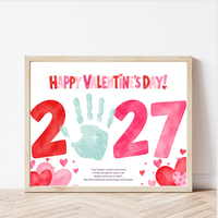 2027 Valentine Handprint Craft for Kids | Happy Valentine’s Day Keepsake | Preschool Valentine Printable