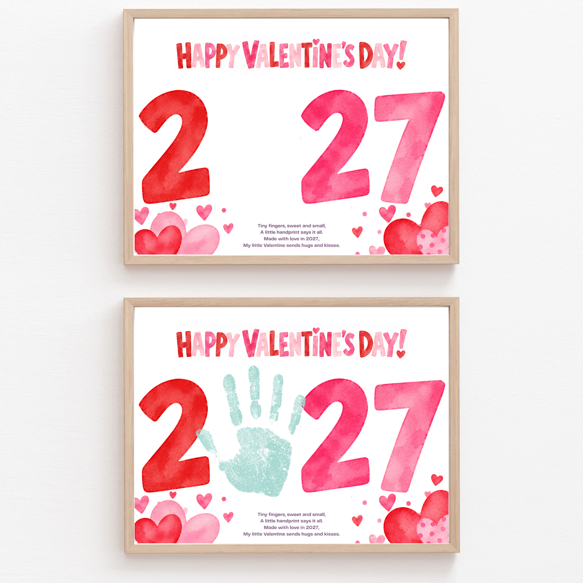 2027 Valentine Handprint Craft for Kids | Happy Valentine’s Day Keepsake | Preschool Valentine Printable