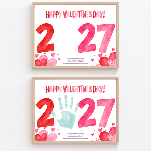 2027 Valentine Handprint Craft for Kids | Happy Valentine’s Day Keepsake | Preschool Valentine Printable