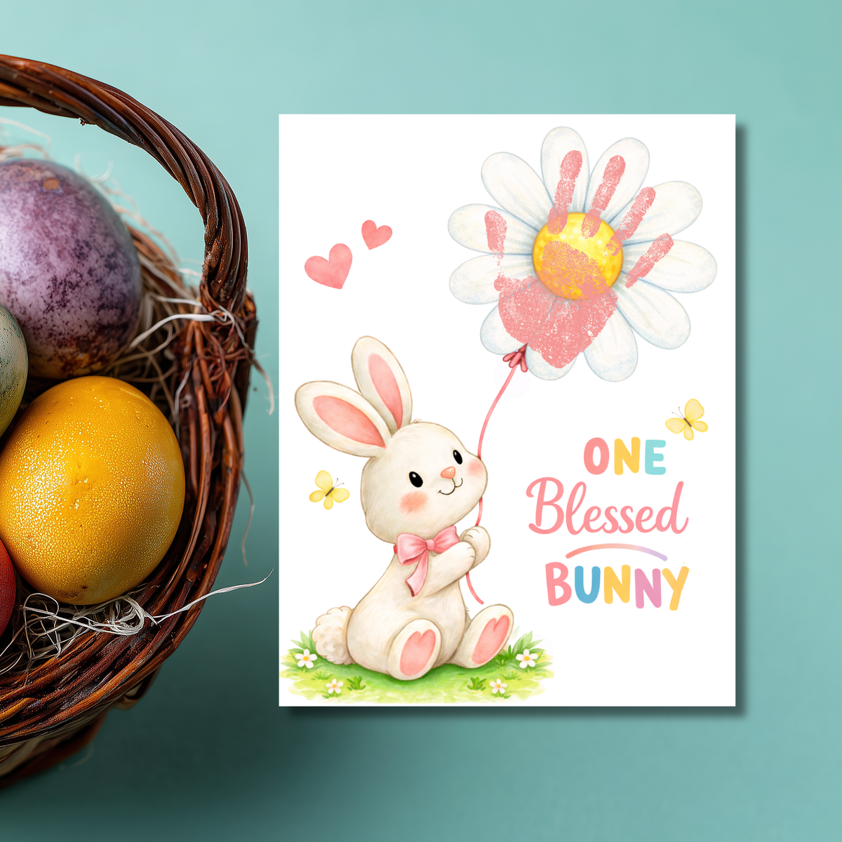 Easter Faith-Based Handprint Craft Printable | “One Blessed Bunny” Keepsake Art | Christian Easter Activity PDF