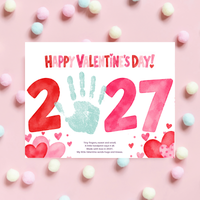 2027 Valentine Handprint Craft for Kids | Happy Valentine’s Day Keepsake | Preschool Valentine Printable
