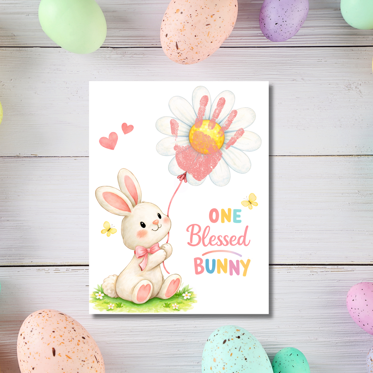 Easter Faith-Based Handprint Craft Printable | “One Blessed Bunny” Keepsake Art | Christian Easter Activity PDF