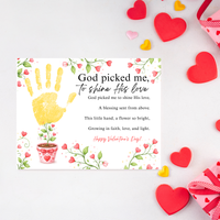 Christian Valentine Poem Handprint Craft for Kids | God Picked Me to Shine His Love Flower Keepsake