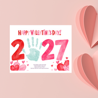 2027 Valentine Handprint Craft for Kids | Happy Valentine’s Day Keepsake | Preschool Valentine Printable