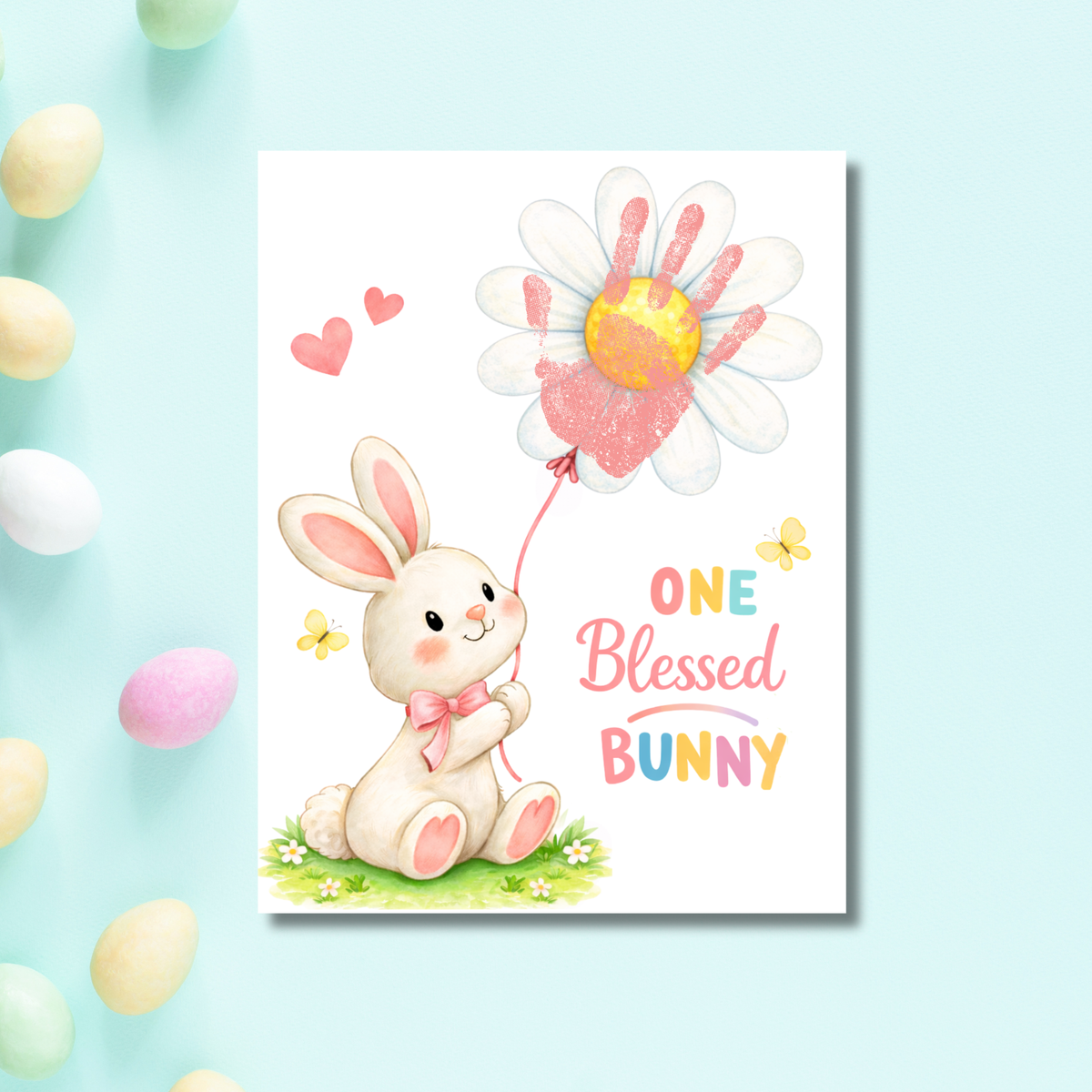 Easter Faith-Based Handprint Craft Printable | “One Blessed Bunny” Keepsake Art | Christian Easter Activity PDF