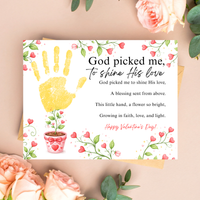 Christian Valentine Poem Handprint Craft for Kids | God Picked Me to Shine His Love Flower Keepsake