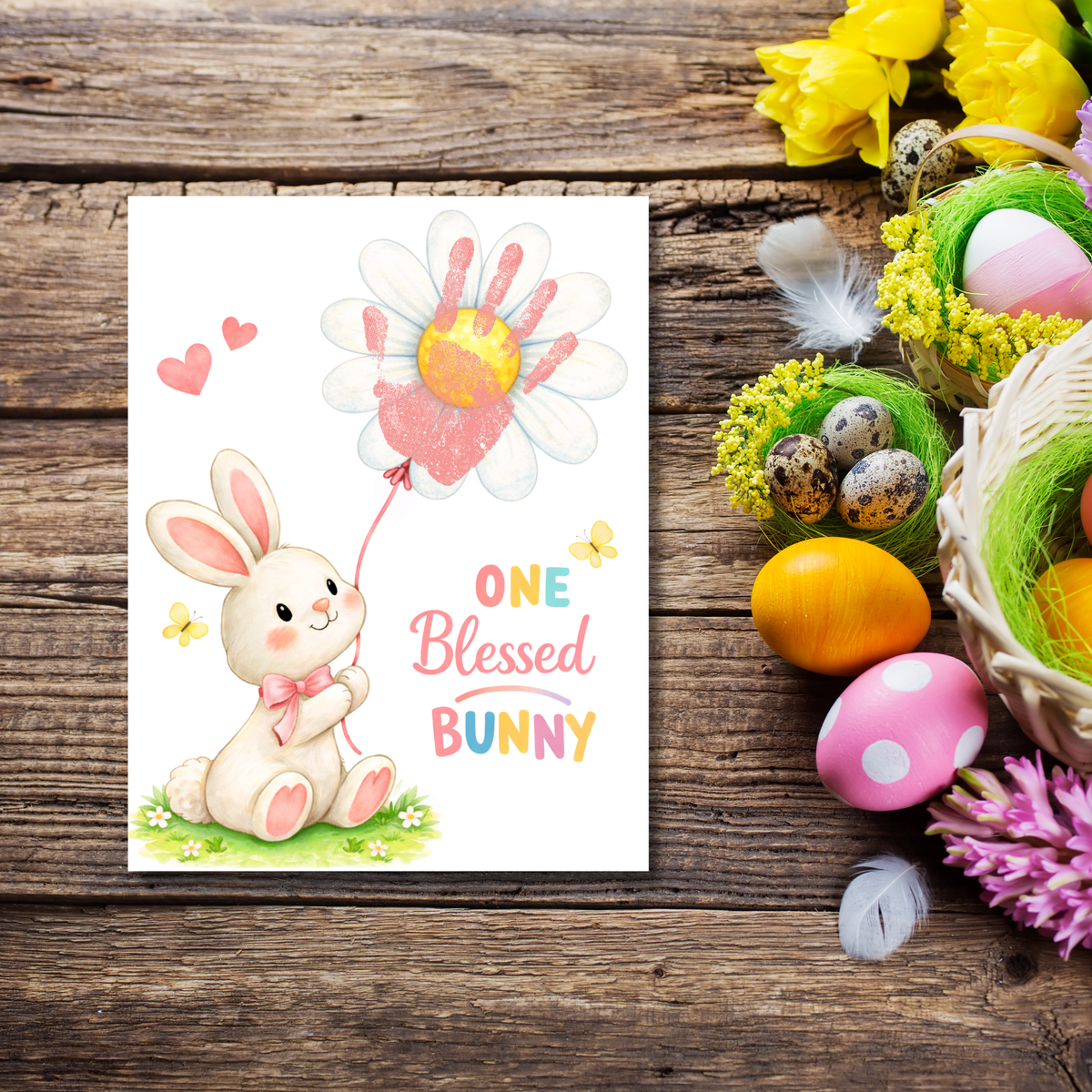 Easter Faith-Based Handprint Craft Printable | “One Blessed Bunny” Keepsake Art | Christian Easter Activity PDF