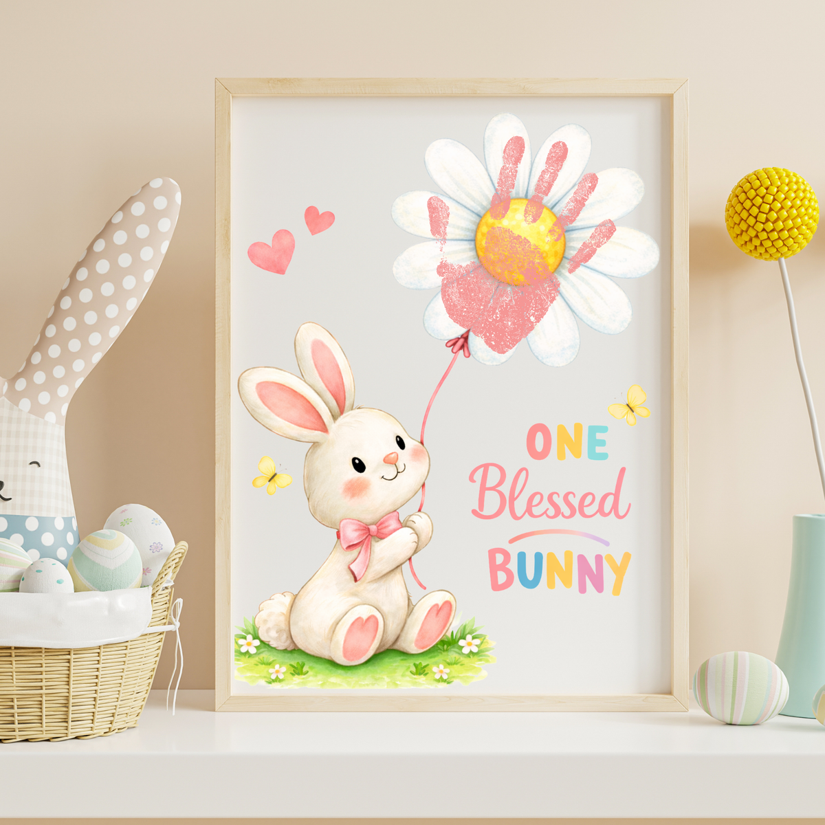 Easter Faith-Based Handprint Craft Printable | “One Blessed Bunny” Keepsake Art | Christian Easter Activity PDF