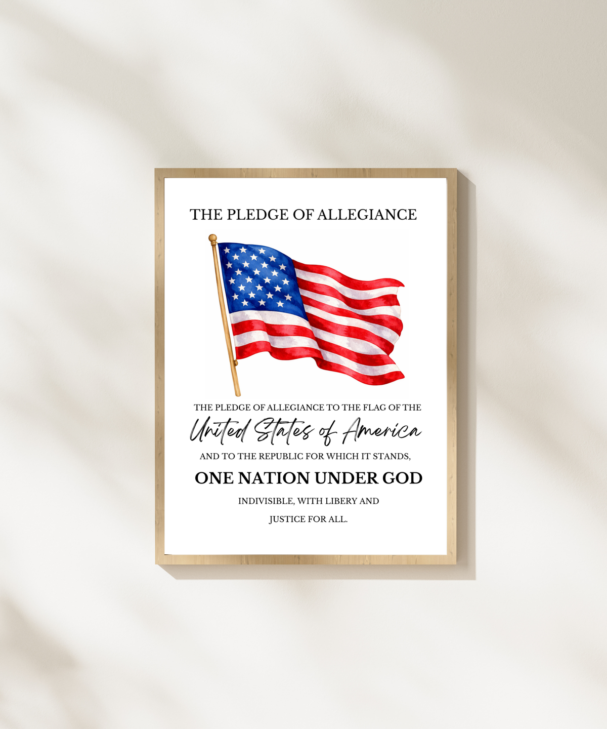 Pledge of Allegiance Poster – Civic Education & Classroom Learning Support