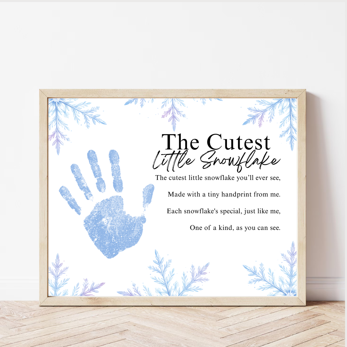 Winter Handprint Craft Printable | “The Cutest Little Snowflake” Keepsake Art | Winter Classroom & Preschool Handprint Activity PDF