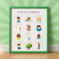 Spanish Calming Techniques Poster | Emotional Regulation Chart for Kids | Educational Classroom & Home Wall Art