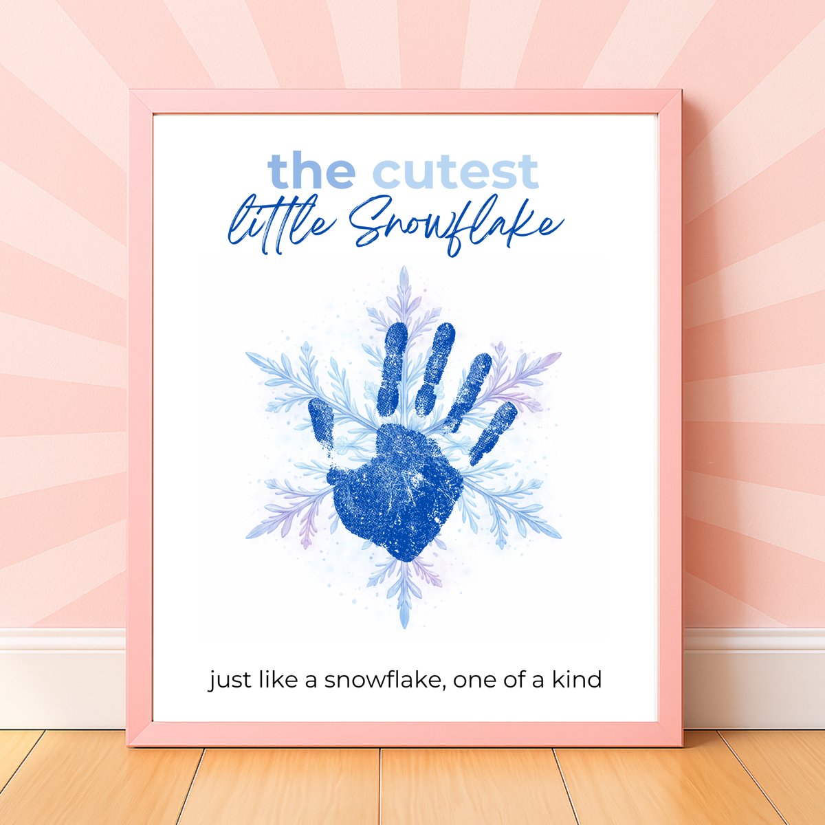 Winter Handprint Snowflake Craft Printable for Kids | Little Snowflake Keepsake Art | One of a Kind Winter Decor PDF