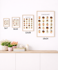 Spanish Feelings Poster (Male) | Emotional Awareness Chart for Kids | Educational Classroom & Home Wall Art