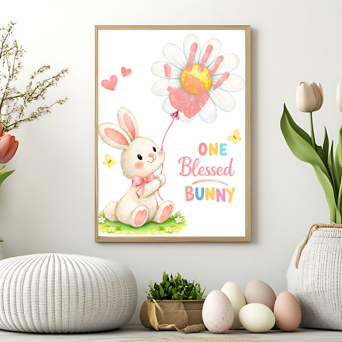 Easter Faith-Based Handprint Craft Printable | “One Blessed Bunny” Keepsake Art | Christian Easter Activity PDF