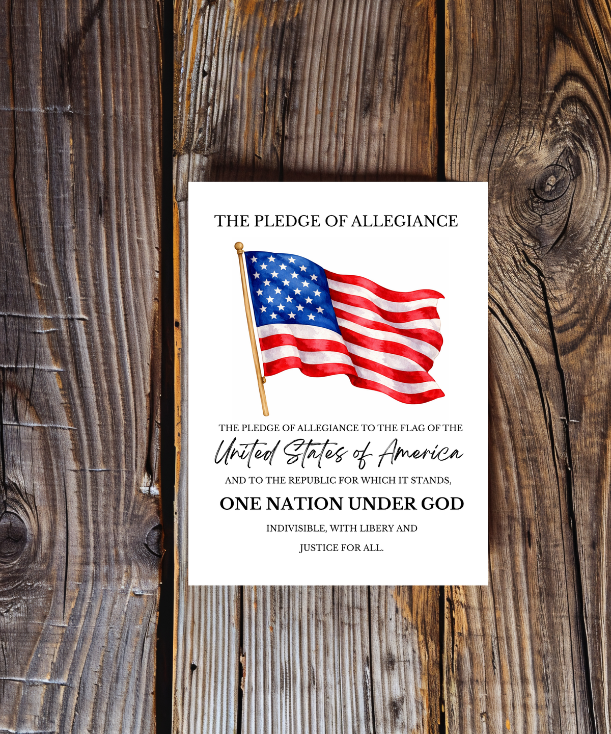 Pledge of Allegiance Poster – Civic Education & Classroom Learning Support