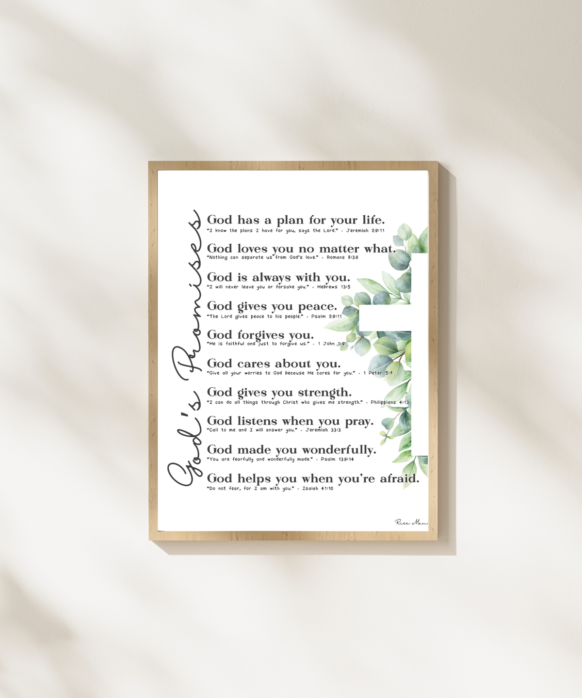 God’s Promises Poster | Christian Wall Art for Kids | Faith-Based Affirmations Print | Scripture Inspired Nursery & Homeschool Decor