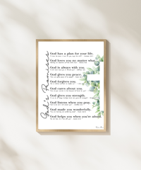God’s Promises Poster | Christian Wall Art for Kids | Faith-Based Affirmations Print | Scripture Inspired Nursery & Homeschool Decor