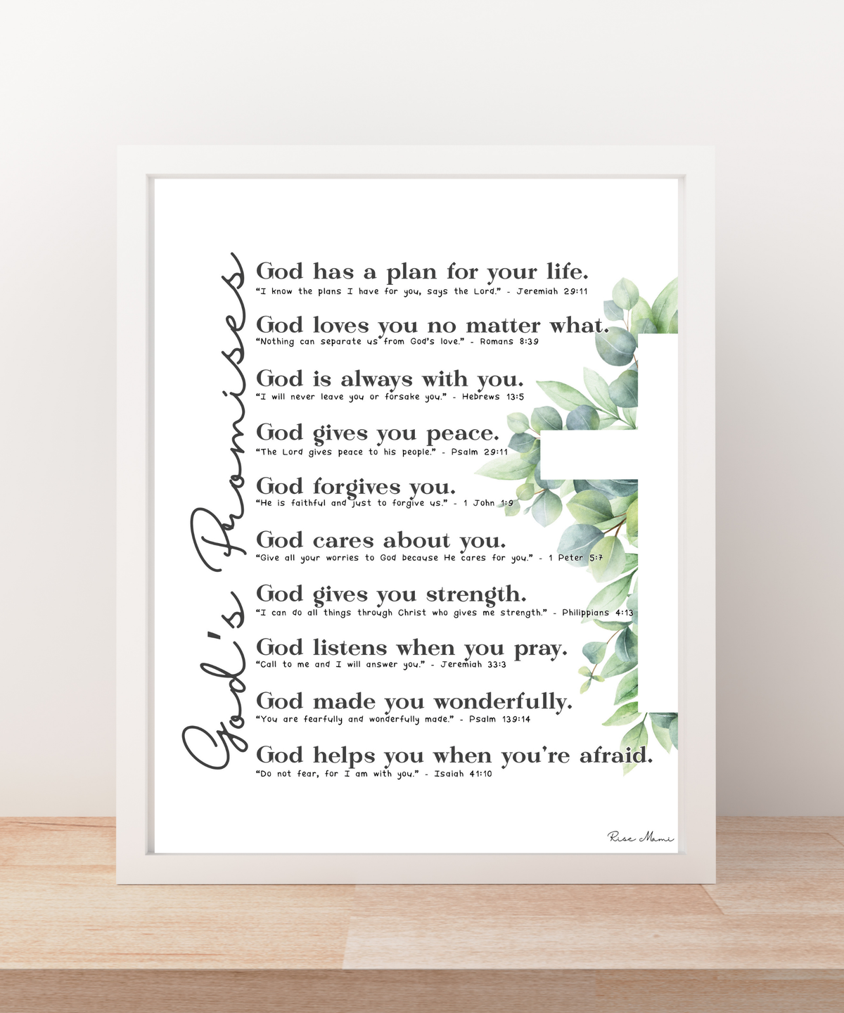 God’s Promises Poster | Christian Wall Art for Kids | Faith-Based Affirmations Print | Scripture Inspired Nursery & Homeschool Decor