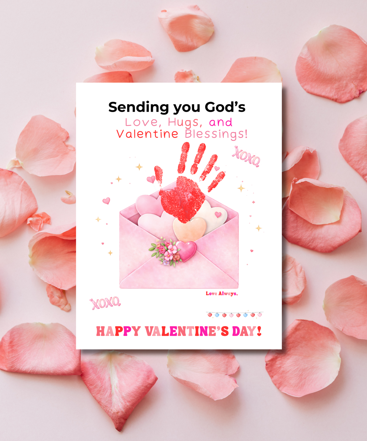 Valentine’s Day Handprint Craft Printable for Kids | Envelope Keepsake Design