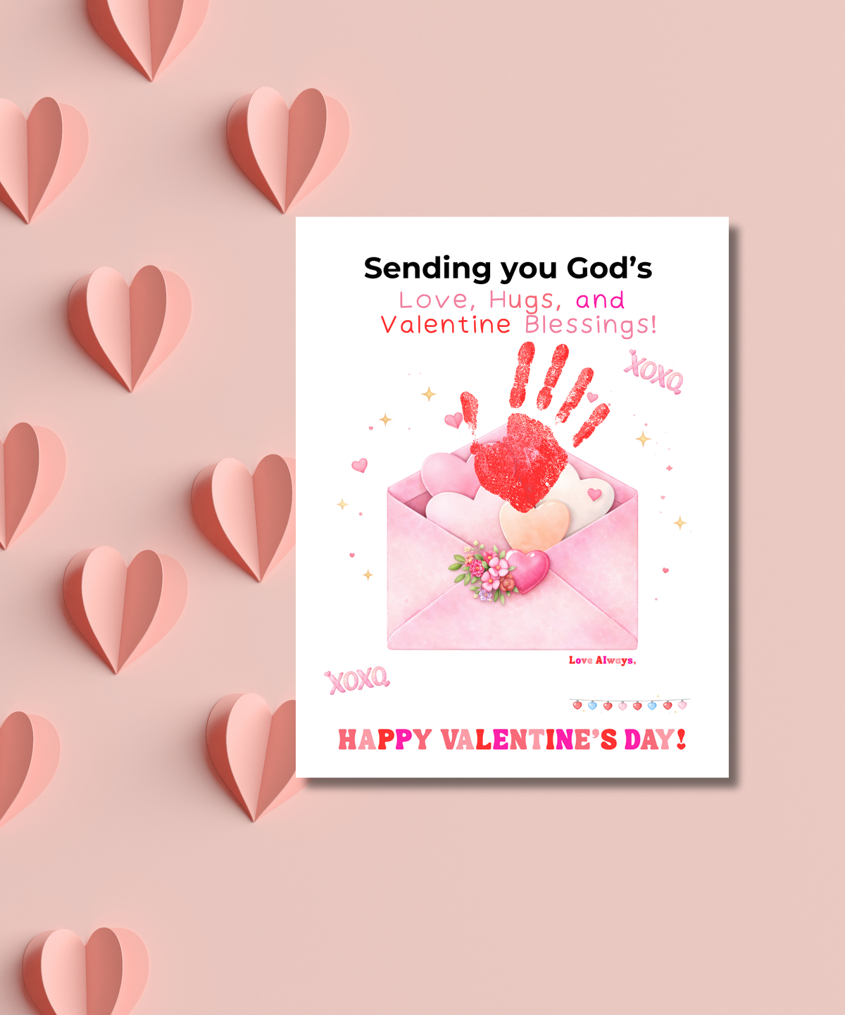 Valentine’s Day Handprint Craft Printable for Kids | Envelope Keepsake Design