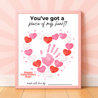 Valentine’s Day Handprint Craft Printable | “You’ve Got a Piece of My Heart” Keepsake Art | Candy Heart PDF