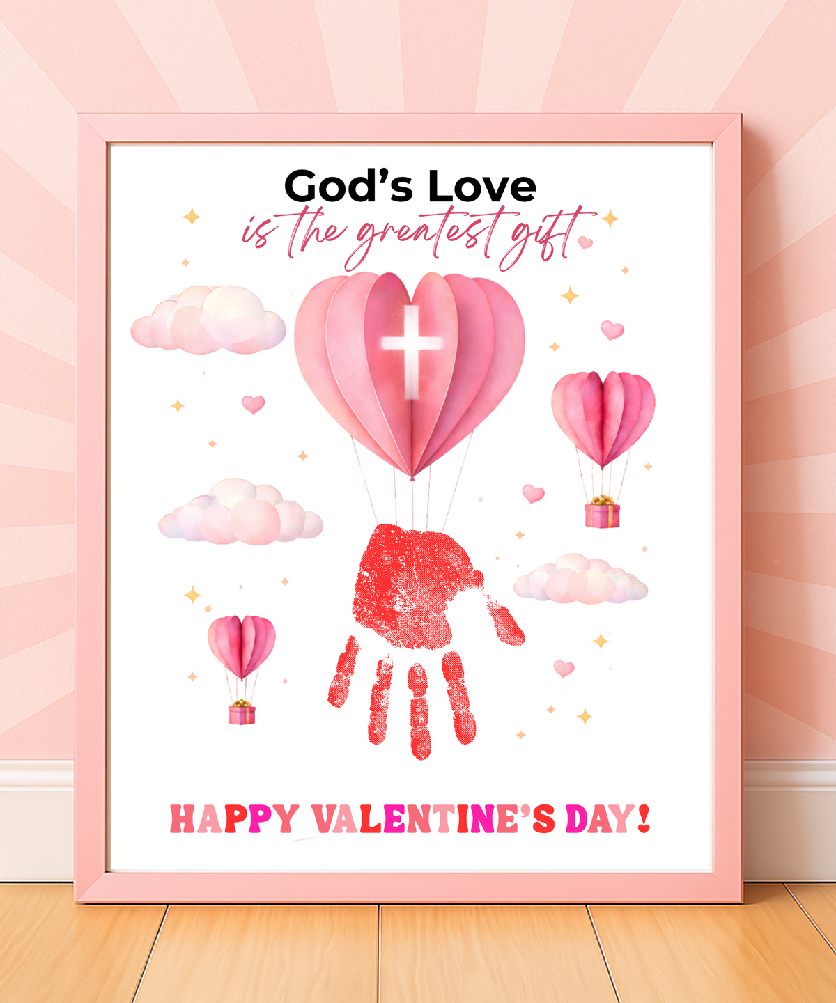 Valentine’s Day Handprint Craft Printable for Kids | Faith-Inspired Keepsake | God’s Love Is the Greatest Gift