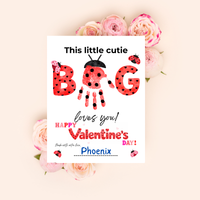 Valentine’s Day Handprint Craft Printable for Kids | Ladybug Valentine Keepsake | Valentine Art PDF