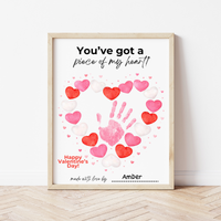Valentine’s Day Handprint Craft Printable | “You’ve Got a Piece of My Heart” Keepsake Art | Candy Heart PDF