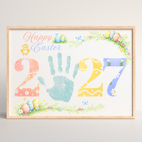 Happy Easter 2027 Handprint Craft Printable | Easter 2027 Keepsake | Preschool Easter Activity | Spring Classroom Craft | Easter Handprint Art