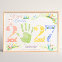 Happy Easter 2027 Poem Bunny Handprint Craft Printable | Easter Bunny Keepsake | Preschool Easter Activity | Spring Classroom Craft | Easter Handprint Art