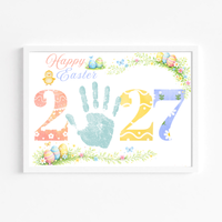 Happy Easter 2027 Handprint Craft Printable | Easter 2027 Keepsake | Preschool Easter Activity | Spring Classroom Craft | Easter Handprint Art