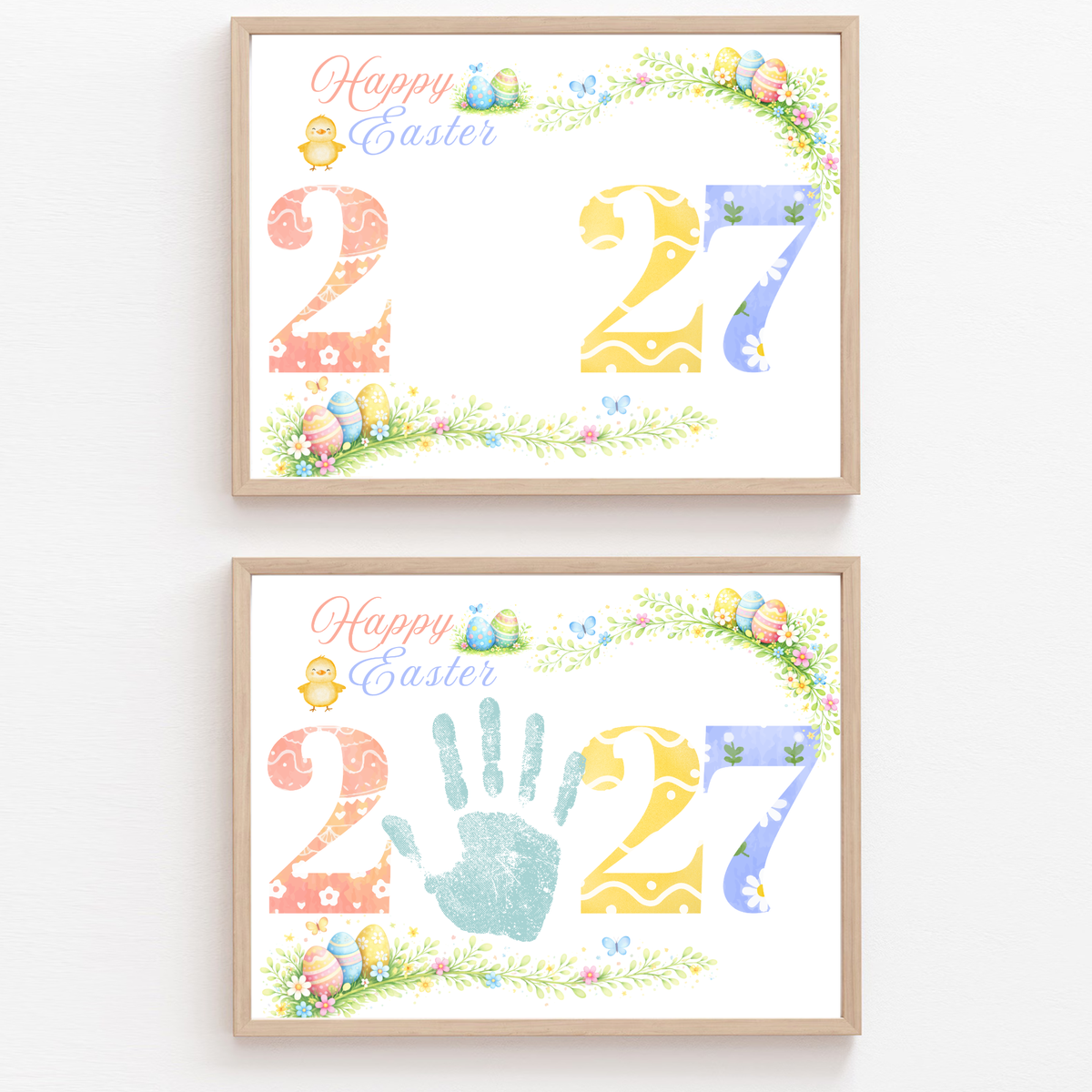 Happy Easter 2027 Handprint Craft Printable | Easter 2027 Keepsake | Preschool Easter Activity | Spring Classroom Craft | Easter Handprint Art