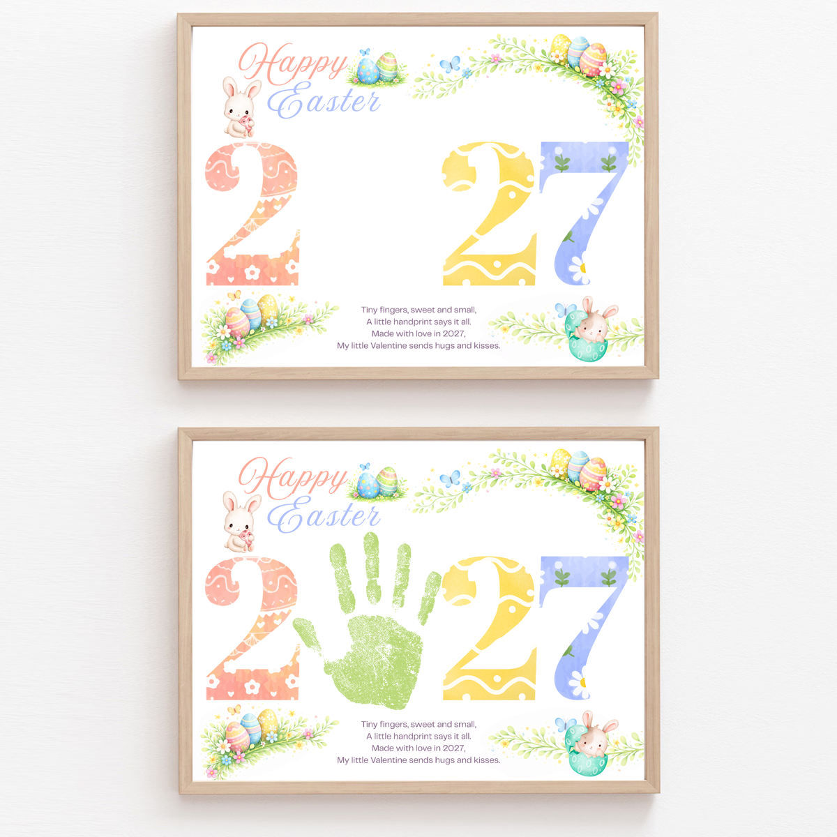 Happy Easter 2027 Poem Bunny Handprint Craft Printable | Easter Bunny Keepsake | Preschool Easter Activity | Spring Classroom Craft | Easter Handprint Art