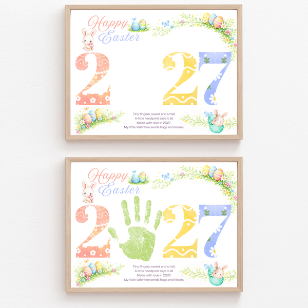 Happy Easter 2027 Poem Bunny Handprint Craft Printable | Easter Bunny Keepsake | Preschool Easter Activity | Spring Classroom Craft | Easter Handprint Art