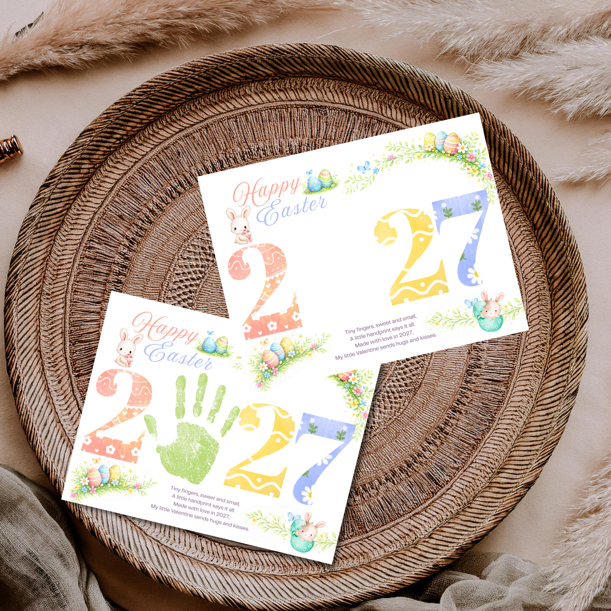 Happy Easter 2027 Poem Bunny Handprint Craft Printable | Easter Bunny Keepsake | Preschool Easter Activity | Spring Classroom Craft | Easter Handprint Art