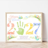 Happy Easter 2027 Poem Bunny Handprint Craft Printable | Easter Bunny Keepsake | Preschool Easter Activity | Spring Classroom Craft | Easter Handprint Art