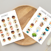 Feelings & Calming Techniques Digital Print Set of 2 | SEL Classroom Wall Art Printable | Social Emotional Learning Calm Down Corner | Instant Download Bundle