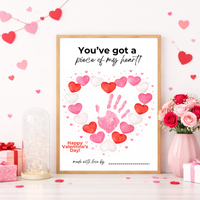 Valentine’s Day Handprint Craft Printable | “You’ve Got a Piece of My Heart” Keepsake Art | Candy Heart PDF