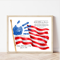 Happy Independence Day Handprint Craft Printable | July 4th Flag Handprint Art | Patriotic USA Keepsake Activity for Kids | Fourth of July Craft